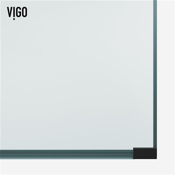 VIGO Arden 34-in x 78-in Matte Black Framed Fixed Shower Screen with Clear Glass