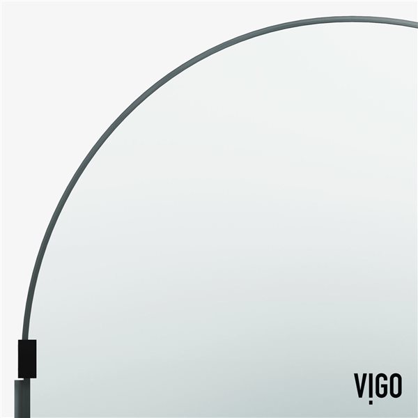 VIGO Arden 34-in x 78-in Matte Black Framed Fixed Shower Screen with Clear Glass