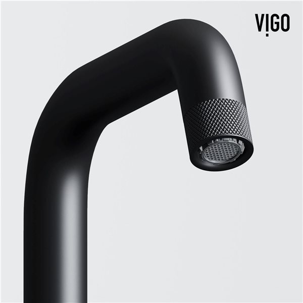 VIGO Cass 9-in Matte Black Single Handle Single Hole Bathroom Faucet