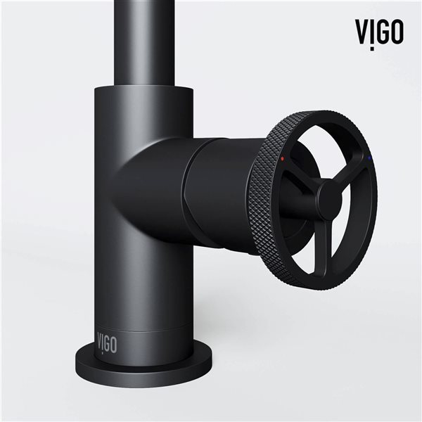 VIGO Cass 9-in Matte Black Single Handle Single Hole Bathroom Faucet