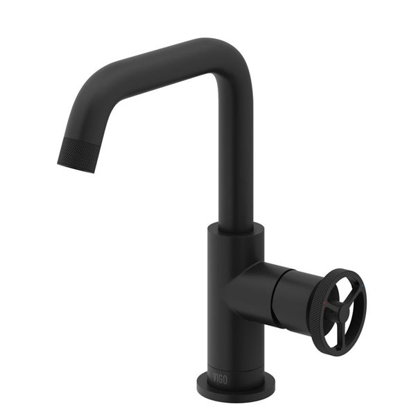 VIGO Cass 9-in Matte Black Single Handle Single Hole Bathroom Faucet