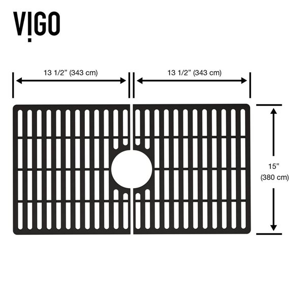 VIGO&nbsp;15-in D x&nbsp;27-in W silicone VIGO Bottom Grid for Single Bowl Kitchen Sink - Matte Black