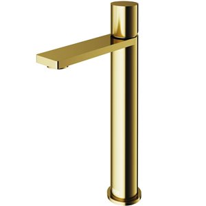 VIGO Gotham 12-in Matte Brushed Gold Single Handle Single Hole Bathroom Vessel Faucet