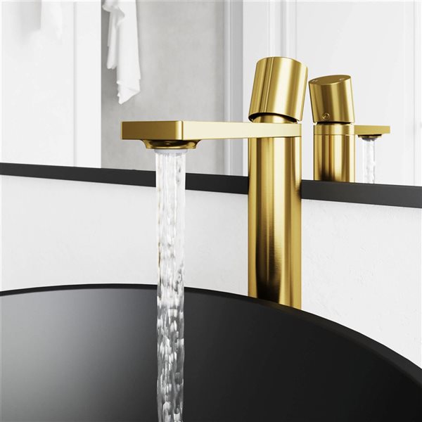 VIGO Gotham 12-in Matte Brushed Gold Single Handle Single Hole Bathroom Vessel Faucet