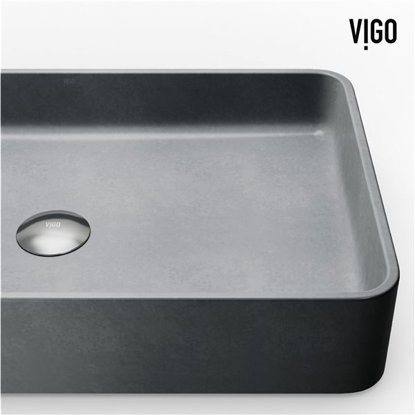 Lavabo vasque rectangulaire Basilica VIGO 23 L x 14 po l. en béton gris