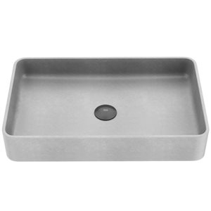 Lavabo vasque rectangulaire Basilica VIGO 23 L x 14 po l. en béton gris