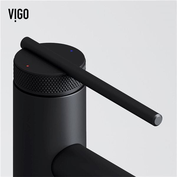 VIGO Sterling 11-in Matte Black Single Handle Single Hole Bathroom Vessel Faucet