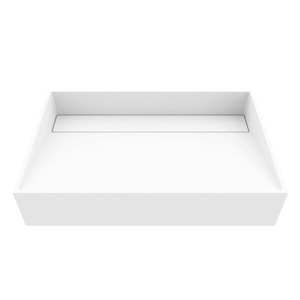 VIGO Starr 23-in x 15-in x 5-in White Modern Matte Stone Rectangular Vessel Bathroom Sink