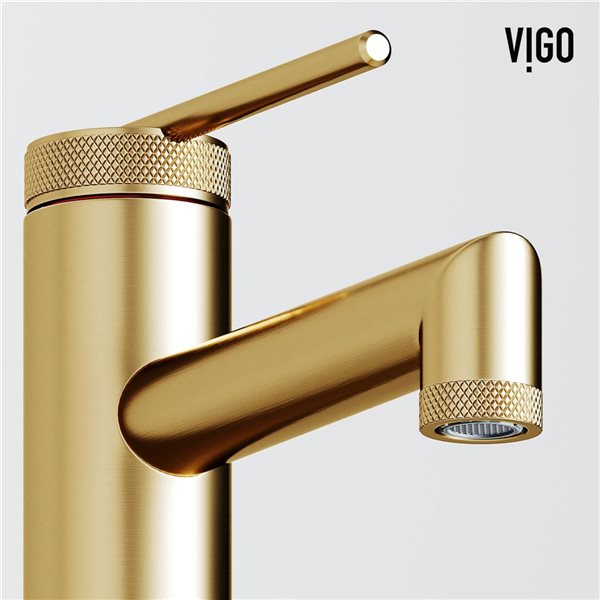 VIGO Sterling 7-in Matte Brushed Gold Single Handle Single Hole Bathroom Faucet