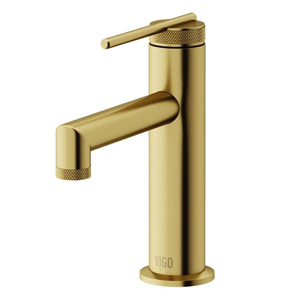 VIGO Sterling 7-in Matte Brushed Gold Single Handle Single Hole Bathroom Faucet