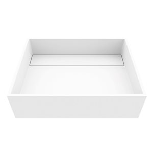 VIGO Montauk 17-in x 13-in x 5-in White Modern Matte Stone Rectangular Vessel Bathroom Sink