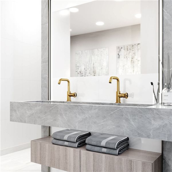 VIGO Cass&nbsp;9-in H Single Handle One-Hole Bathroom Faucet - Matte Brushed Gold