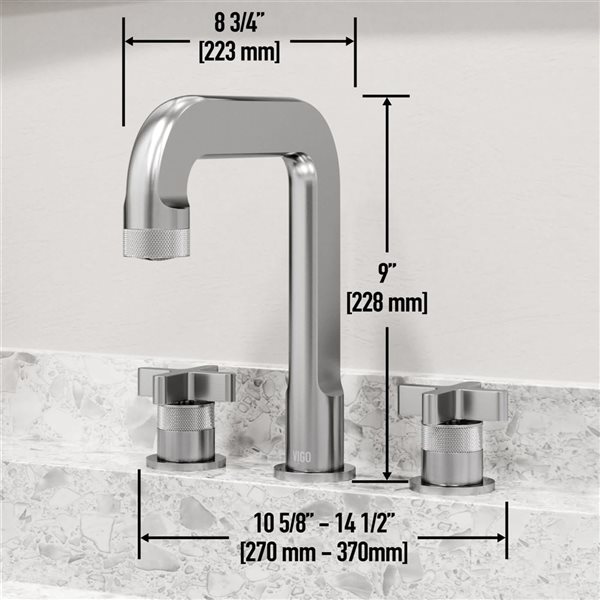 VIGO Wythe 9-in Brushed Nickel 2-Handle Bathroom Widespread Faucet