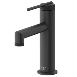 VIGO Sterling 7-in Matte Black Single Handle Single Hole Bathroom Faucet