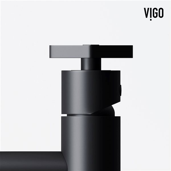 VIGO Ruxton 8-in Matte Black Single Handle Single Hole Bathroom Faucet