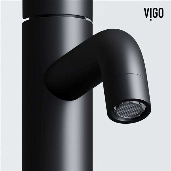 VIGO Ruxton 8-in Matte Black Single Handle Single Hole Bathroom Faucet