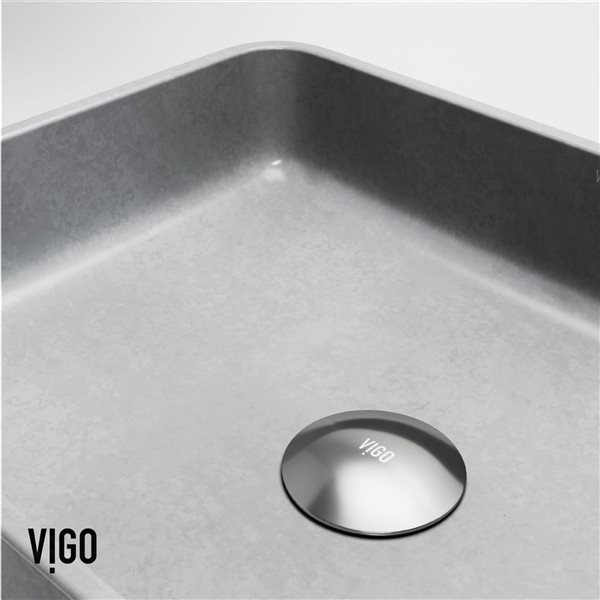 VIGO Segovia&nbsp;16-in L x&nbsp;12-in W x&nbsp;4-in H Concreto Stone Rectangular Vessel Bathroom Sink - Grey