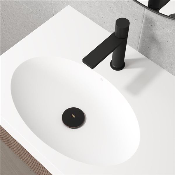 VIGO Antique Rubbed Bronze Bathroom Sink Pop-Up Drain With overflow