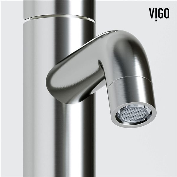 VIGO Ruxton 8-in Brushed Nickel Single Handle Single Hole Bathroom Faucet