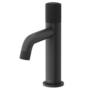 VIGO Apollo 8-in Matte Black Button Operated Single Hole Bathroom Faucet