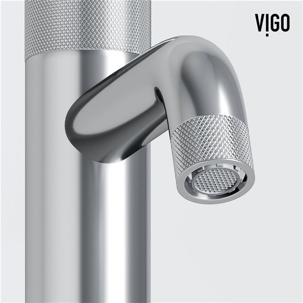 VIGO Apollo 8-in Chrome Button Operated Single Hole Bathroom Faucet