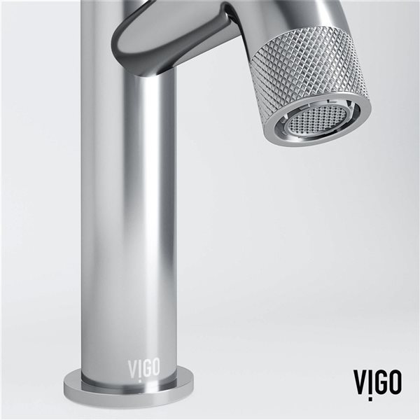 VIGO Apollo 8-in Chrome Button Operated Single Hole Bathroom Faucet