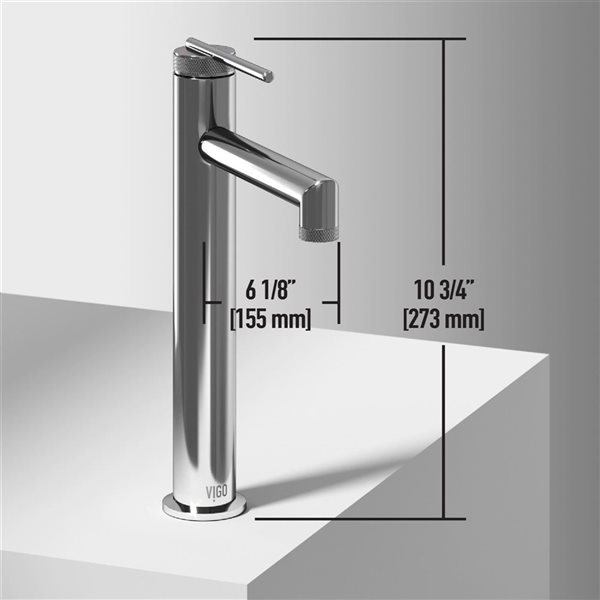 VIGO Sterling 11-in Chrome Single Handle Single Hole Bathroom Vessel Faucet