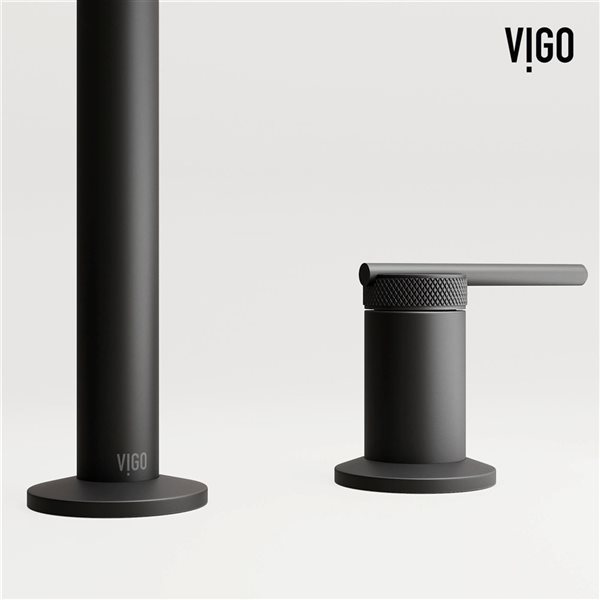 VIGO Sterling 7-in Matte Black 2-Handle Bathroom Widespread Faucet