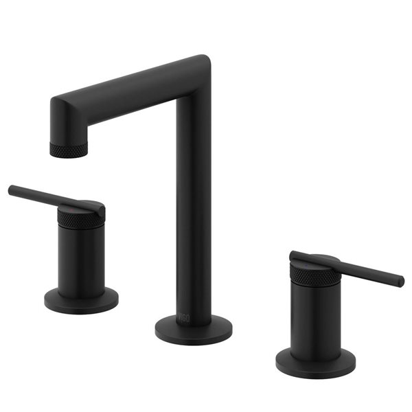 VIGO Sterling 7-in Matte Black 2-Handle Bathroom Widespread Faucet