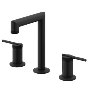 VIGO Sterling 7-in Matte Black 2-Handle Bathroom Widespread Faucet