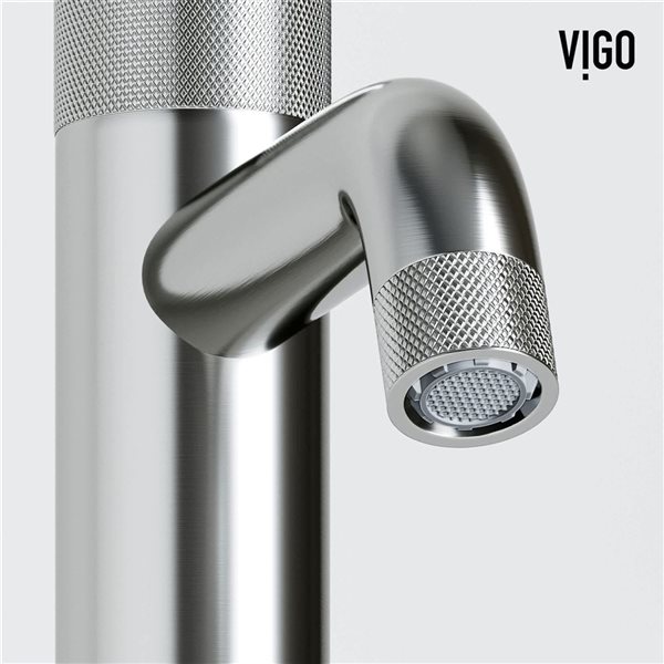 VIGO Apollo 8-in H Button Operated One-Hole Bathroom Faucet - Brushed Nickel