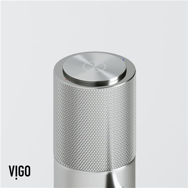 VIGO Apollo 8-in H Button Operated One-Hole Bathroom Faucet - Brushed Nickel