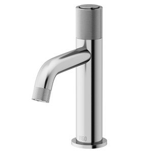 VIGO Apollo 8-in Brushed Nickel Button Operated Single Hole Bathroom Faucet