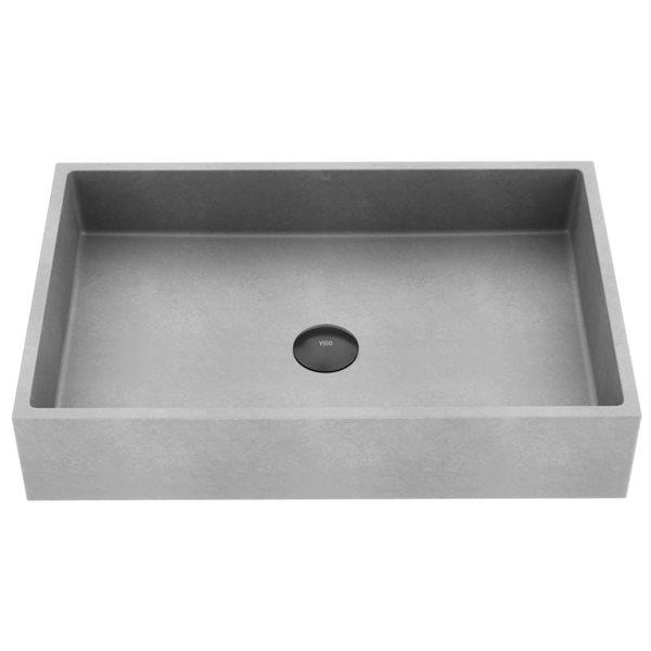 Lavabo vasque carré Orvieto VIGO 24 L x 15 po l. en béton gris