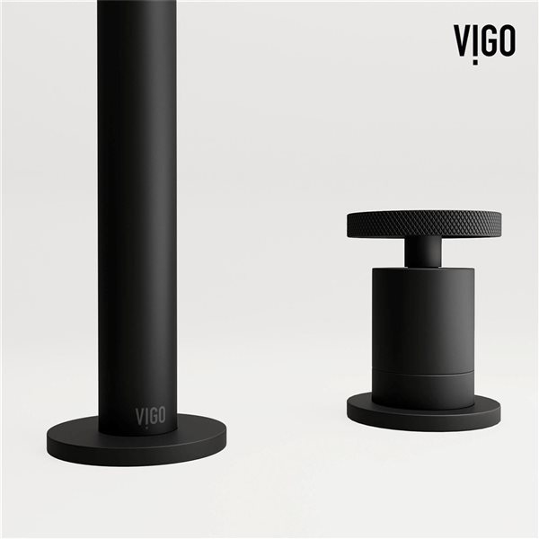 VIGO Cass 8-in Matte Black 2-Handle Bathroom Widespread Faucet