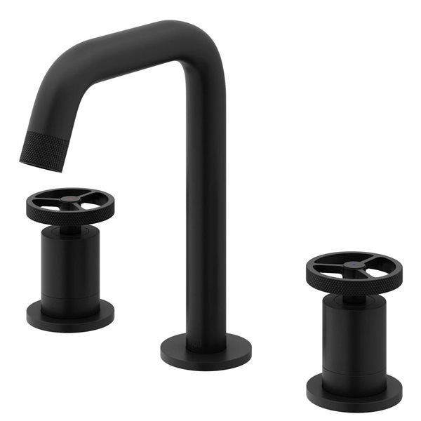 VIGO Cass 8-in Matte Black 2-Handle Bathroom Widespread Faucet