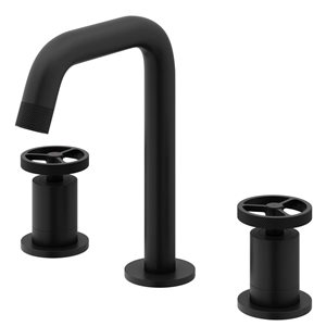 VIGO Cass 8-in Matte Black 2-Handle Bathroom Widespread Faucet