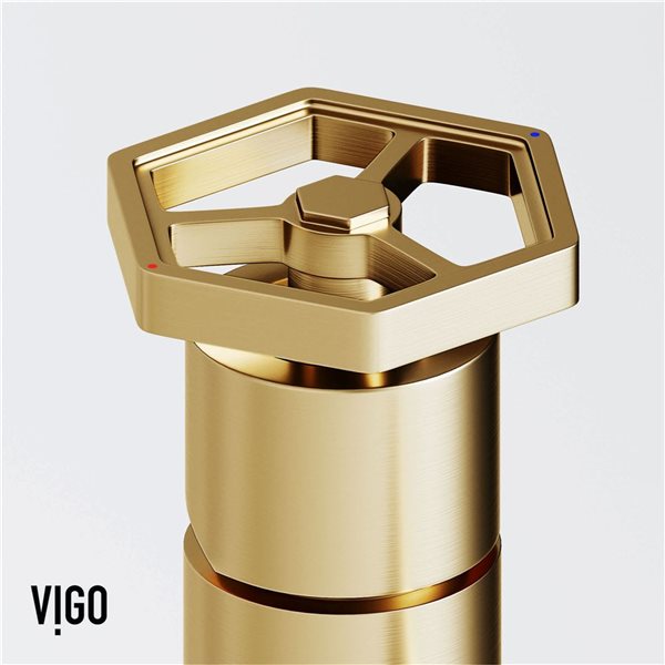 VIGO Ruxton 12-in Matte Brushed Gold Single Handle Single Hole Bathroom Vessel Faucet