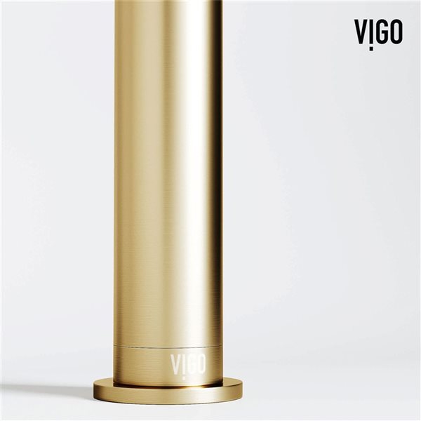 VIGO Ruxton 12-in Matte Brushed Gold Single Handle Single Hole Bathroom Vessel Faucet