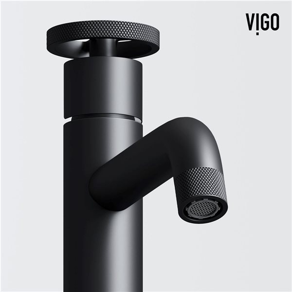 VIGO Cass 12-in Matte Black Single Handle Single Hole Bathroom Vessel Faucet