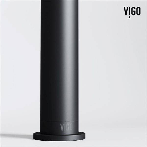 VIGO Cass 12-in Matte Black Single Handle Single Hole Bathroom Vessel Faucet