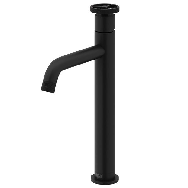 VIGO Cass 12-in Matte Black Single Handle Single Hole Bathroom Vessel Faucet