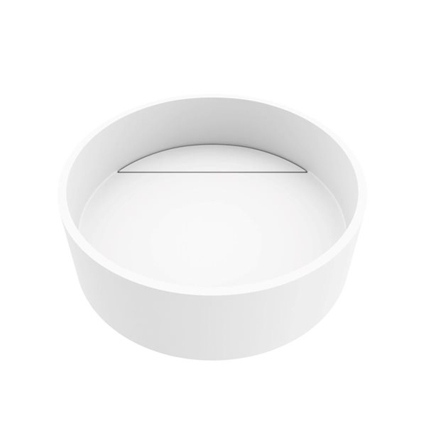 VIGO White Montauk 15-in x 15-in x 5-in Modern Matte Stone Round Vessel Bathroom Sink