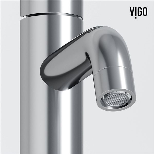 VIGO Ruxton 8-in H Single Handle One-Hole Bathroom Faucet - Chrome