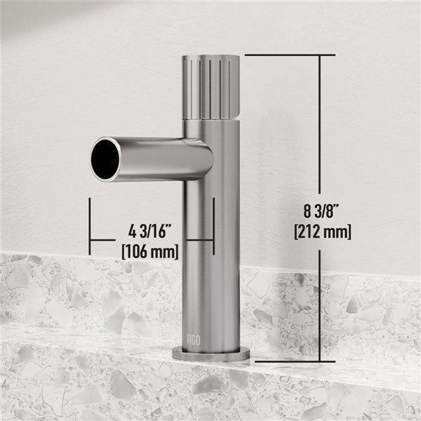 VIGO Ashford&nbsp;8-in H Single Handle One-Hole Bathroom Faucet - Brushed Nickel
