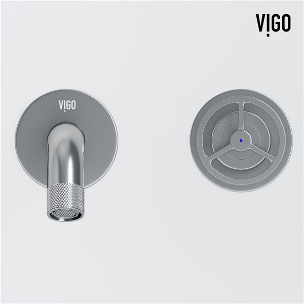 VIGO Cass 3-in Chrome 2-Handle Bathroom Wall Mount Faucet