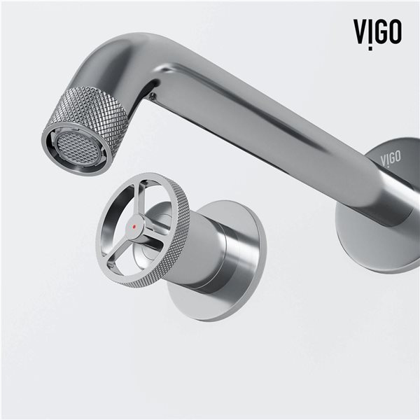 VIGO Cass 3-in Chrome 2-Handle Bathroom Wall Mount Faucet