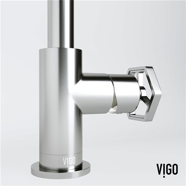 VIGO Ruxton 9-in Brushed Nickel Single Handle Single Hole Bathroom Faucet