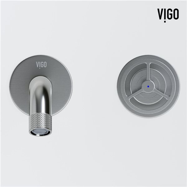 VIGO Cass 3-in Brushed Nickel 2-Handle Bathroom Wall Mount Faucet