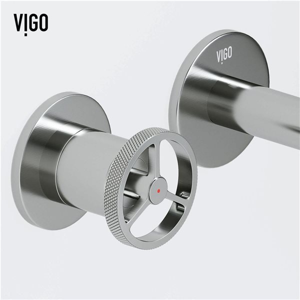 VIGO Cass 3-in Brushed Nickel 2-Handle Bathroom Wall Mount Faucet